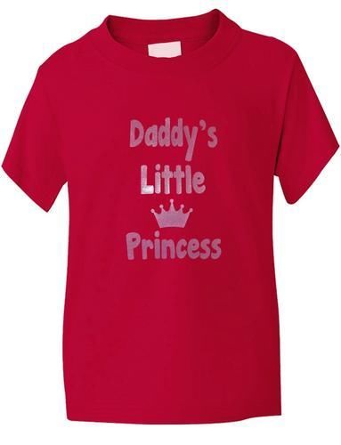 Daddy's Little Princess T-Shirt Girls In Pink Glitter