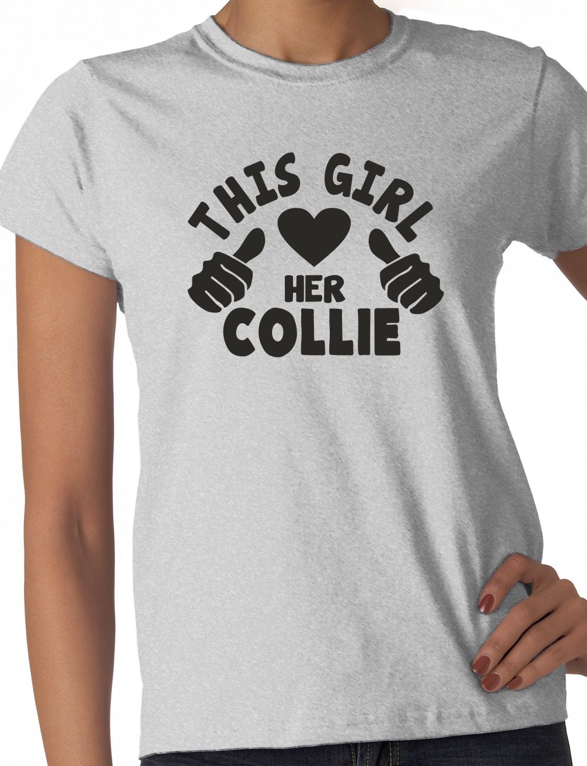 This Girl Loves Her Collie Dog Ladies T-shirt