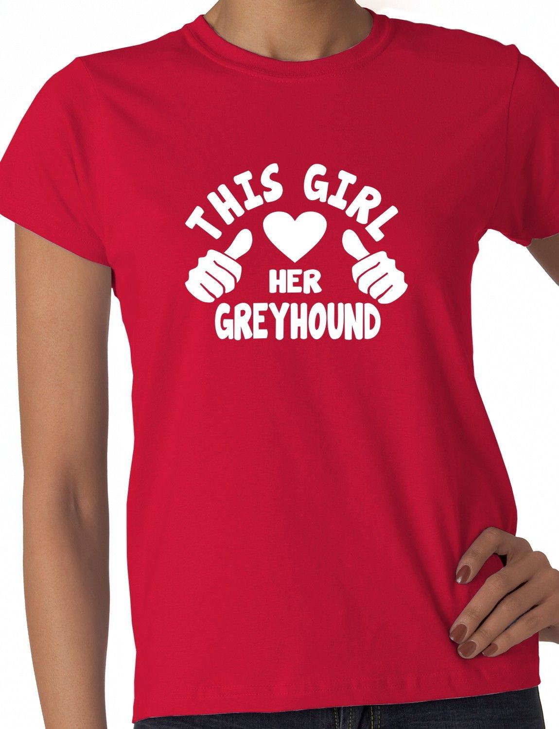 This Girl Loves Her Greyhound Dog Ladies T-shirt