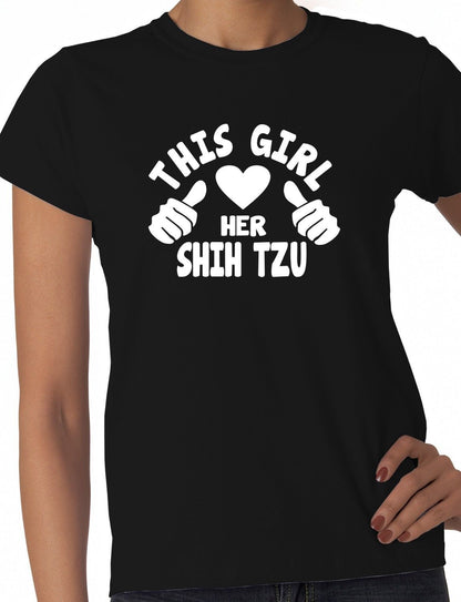 This Girl Loves Her Shih Tzu Dog Ladies T-shirt