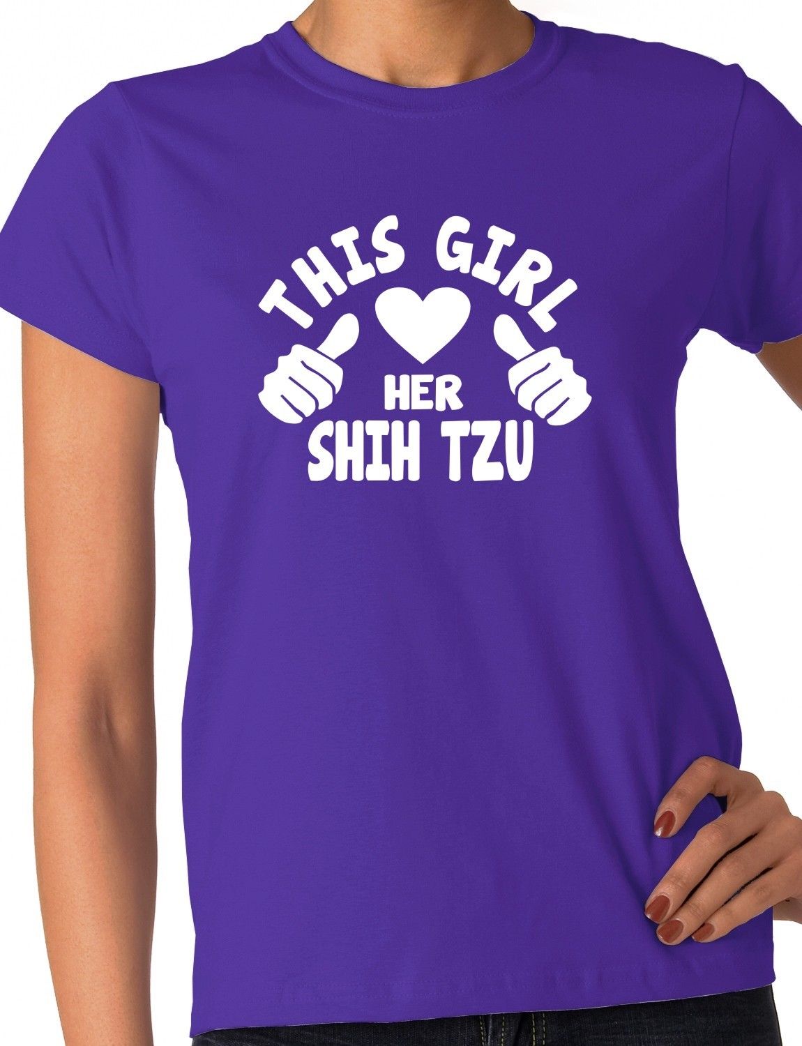 This Girl Loves Her Shih Tzu Dog Ladies T-shirt