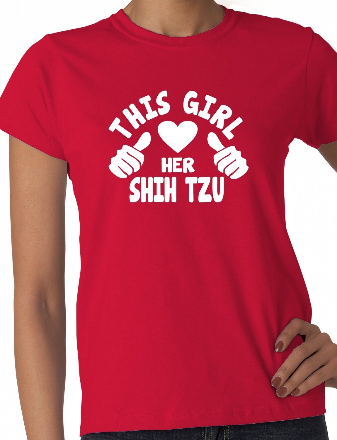 This Girl Loves Her Shih Tzu Dog Ladies T-shirt