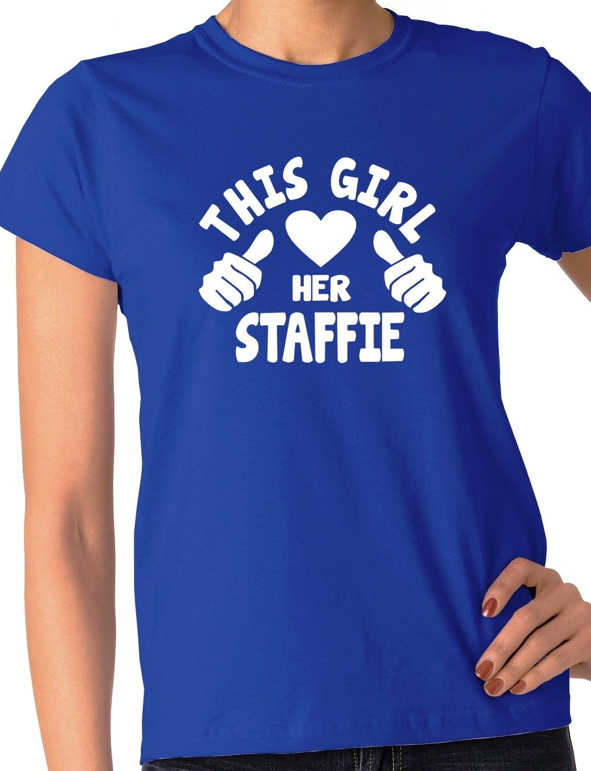 This Girl Loves Her Staffie Dog Ladies T-shirt