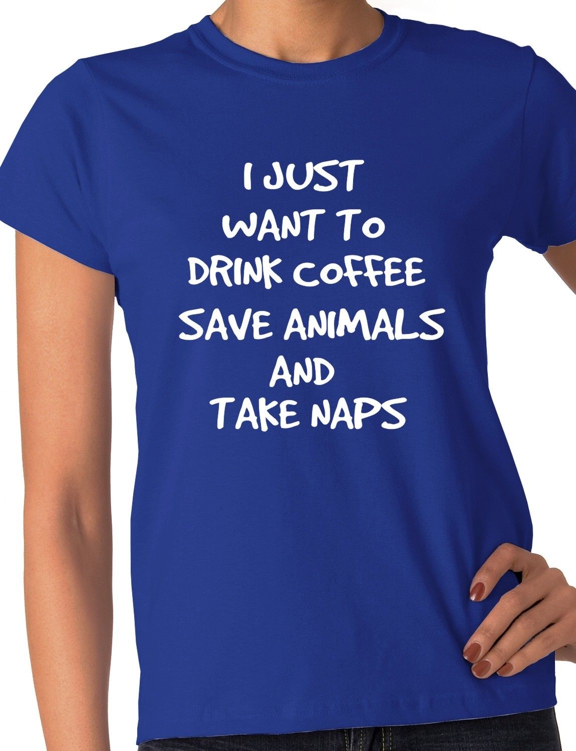 I Just Want To Drink Coffee Ladies T-shirt