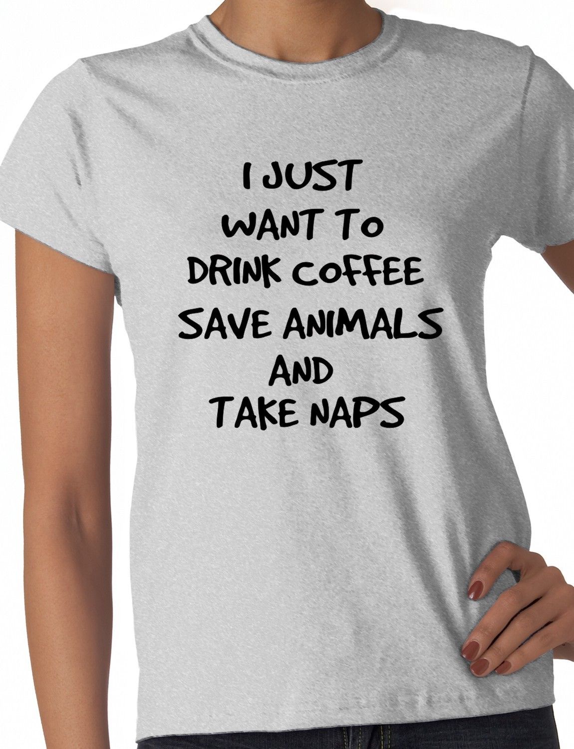 I Just Want To Drink Coffee Ladies T-shirt