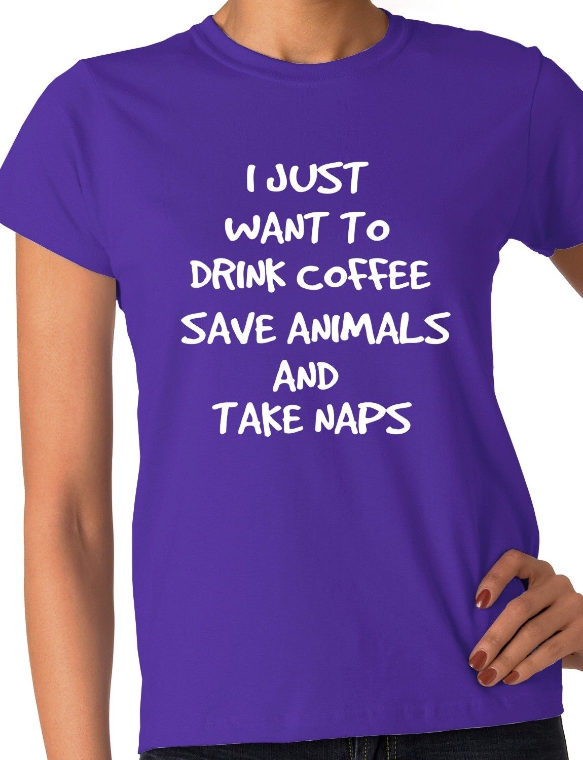 I Just Want To Drink Coffee Ladies T-shirt