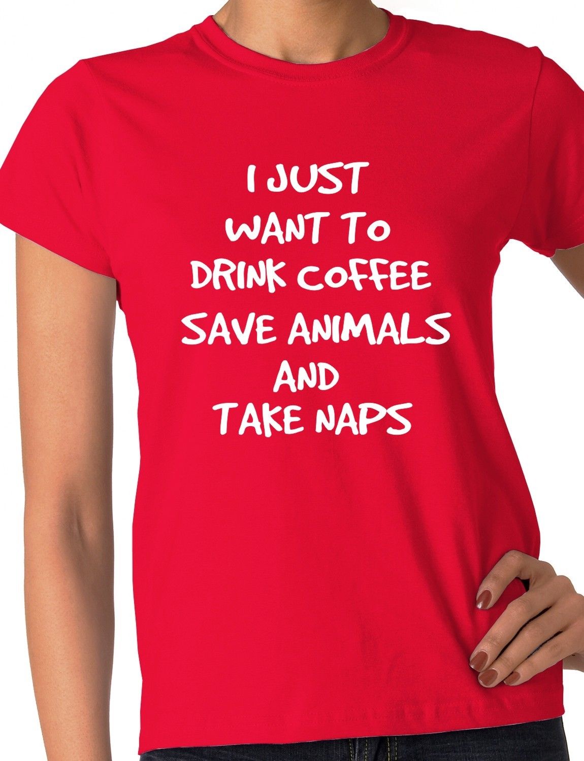 I Just Want To Drink Coffee Ladies T-shirt