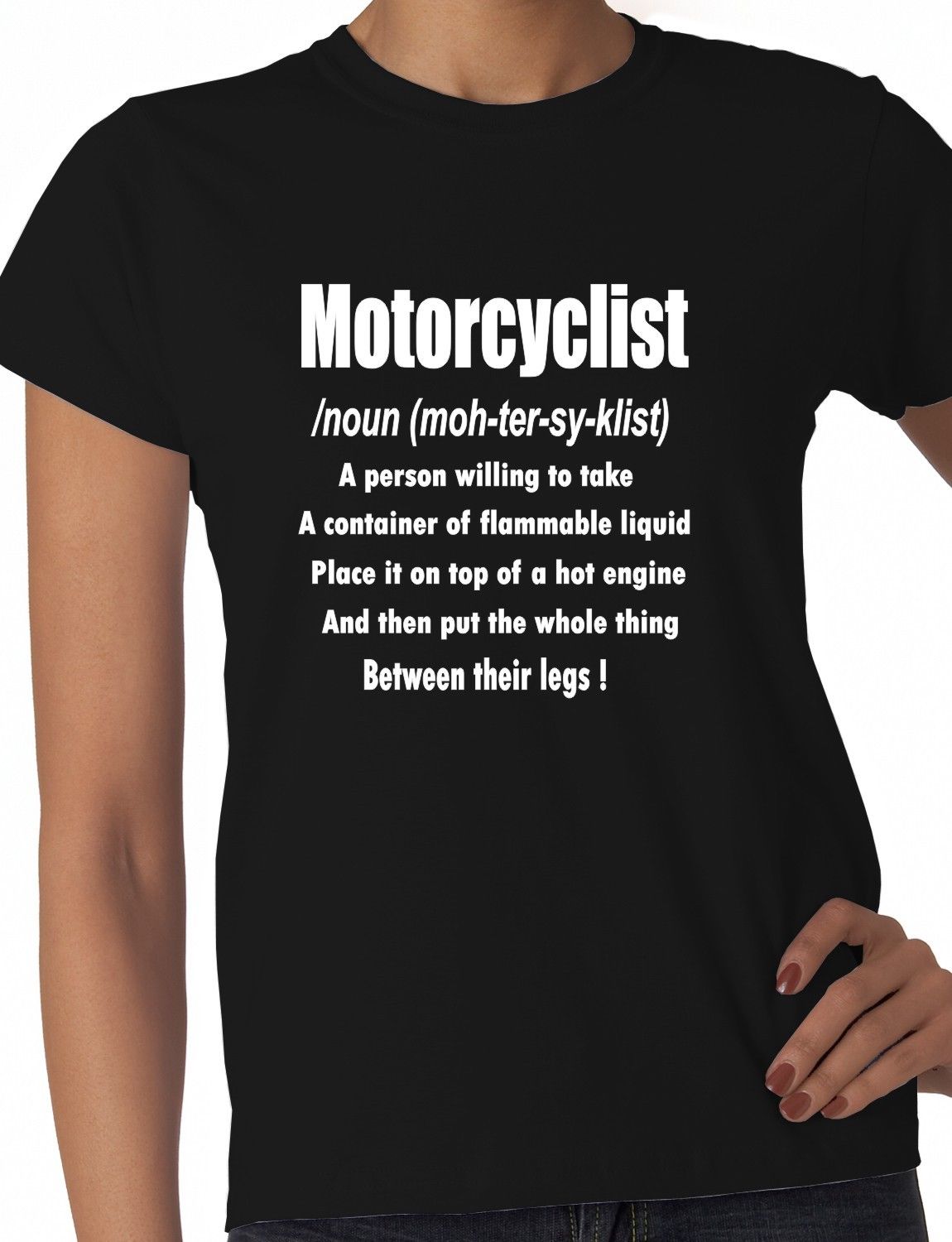 DefinItion Of Motorcyclist Ladies T-shirt