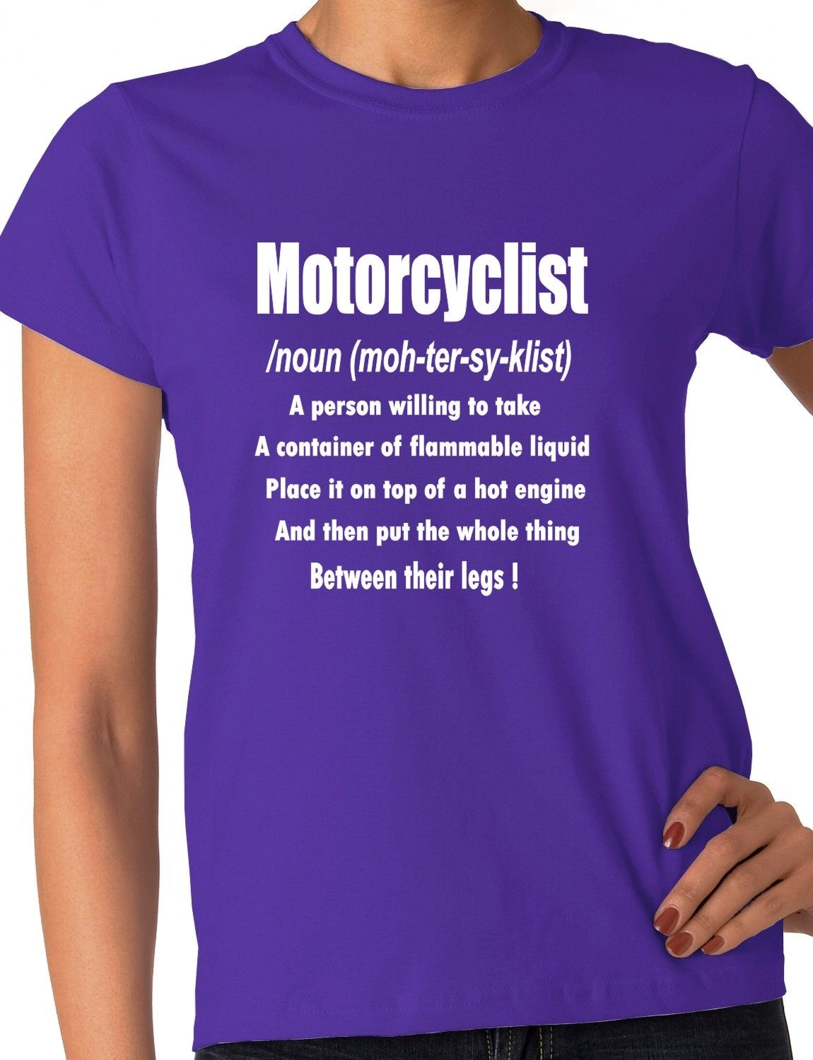 DefinItion Of Motorcyclist Ladies T-shirt