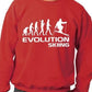 Evolution Of Skiing/Skier Funny Sweatshirt